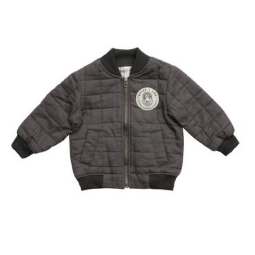 Rylee + Cru Charcoal Quilted Puffer Jacket